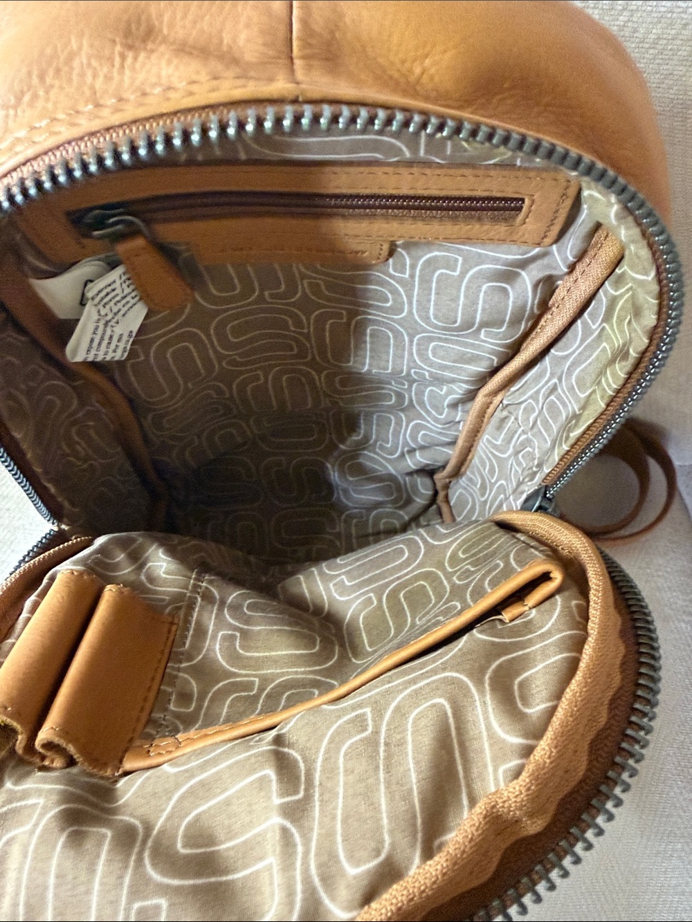 Spikes & Sparrow Tan Leather Crossbody Sling Bag - Picture 11 of 14